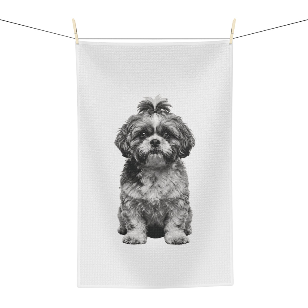 Shih Tzu - Black and White Tea Towel