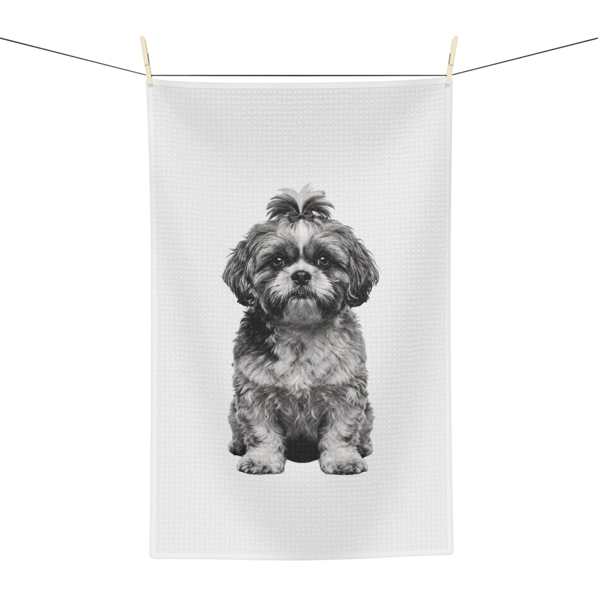 Shih Tzu - Black and White Tea Towel