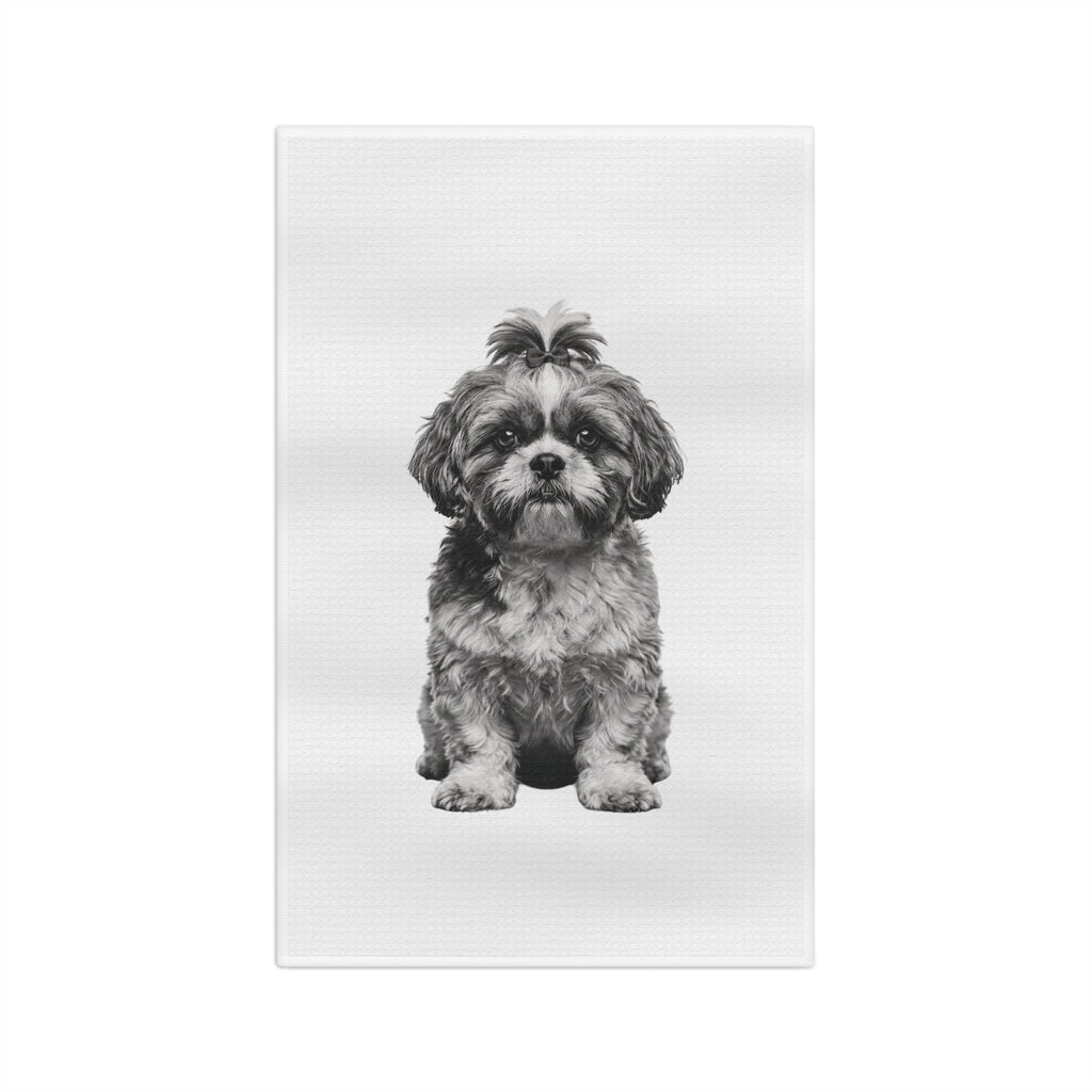 Shih Tzu - Black and White Tea Towel