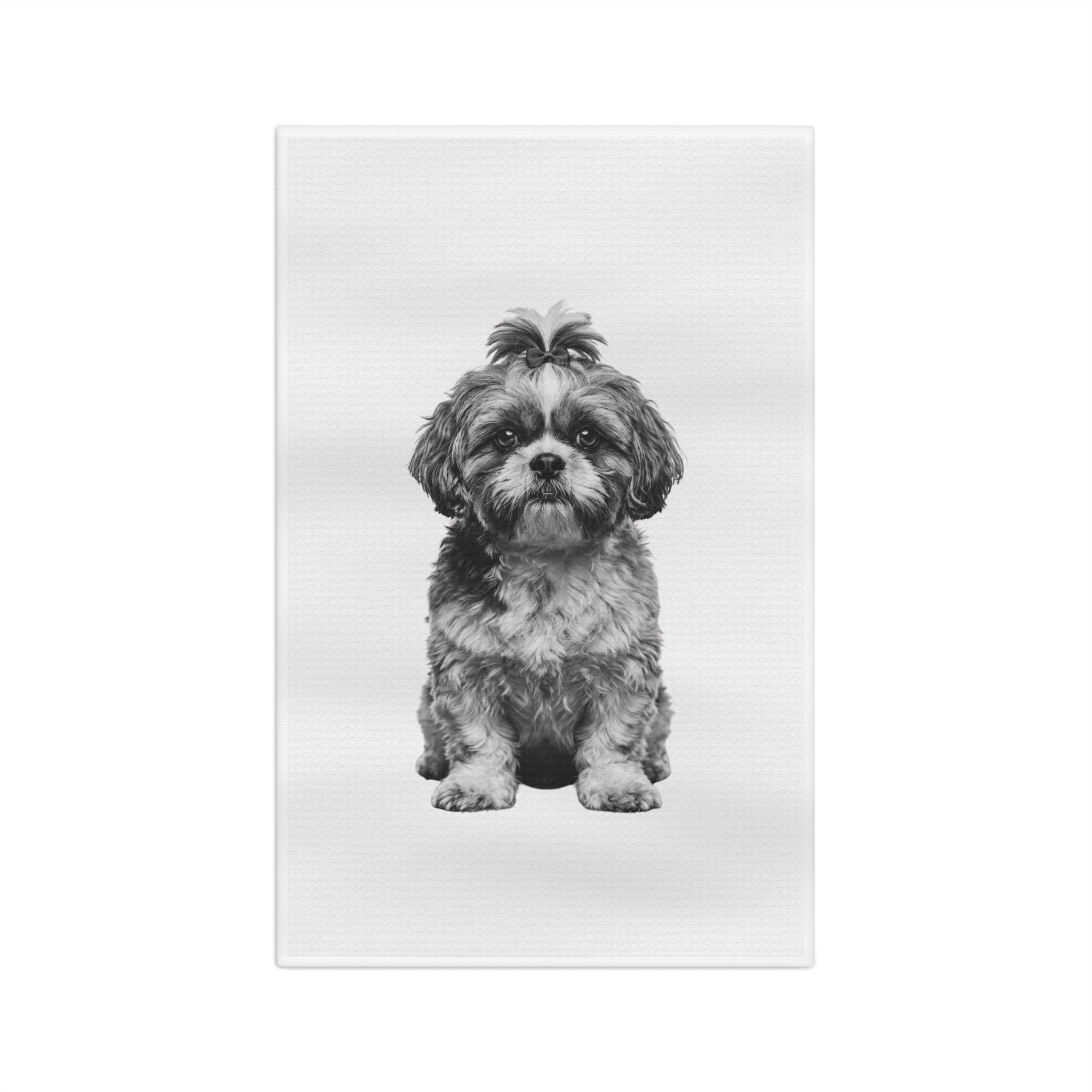 Shih Tzu - Black and White Tea Towel