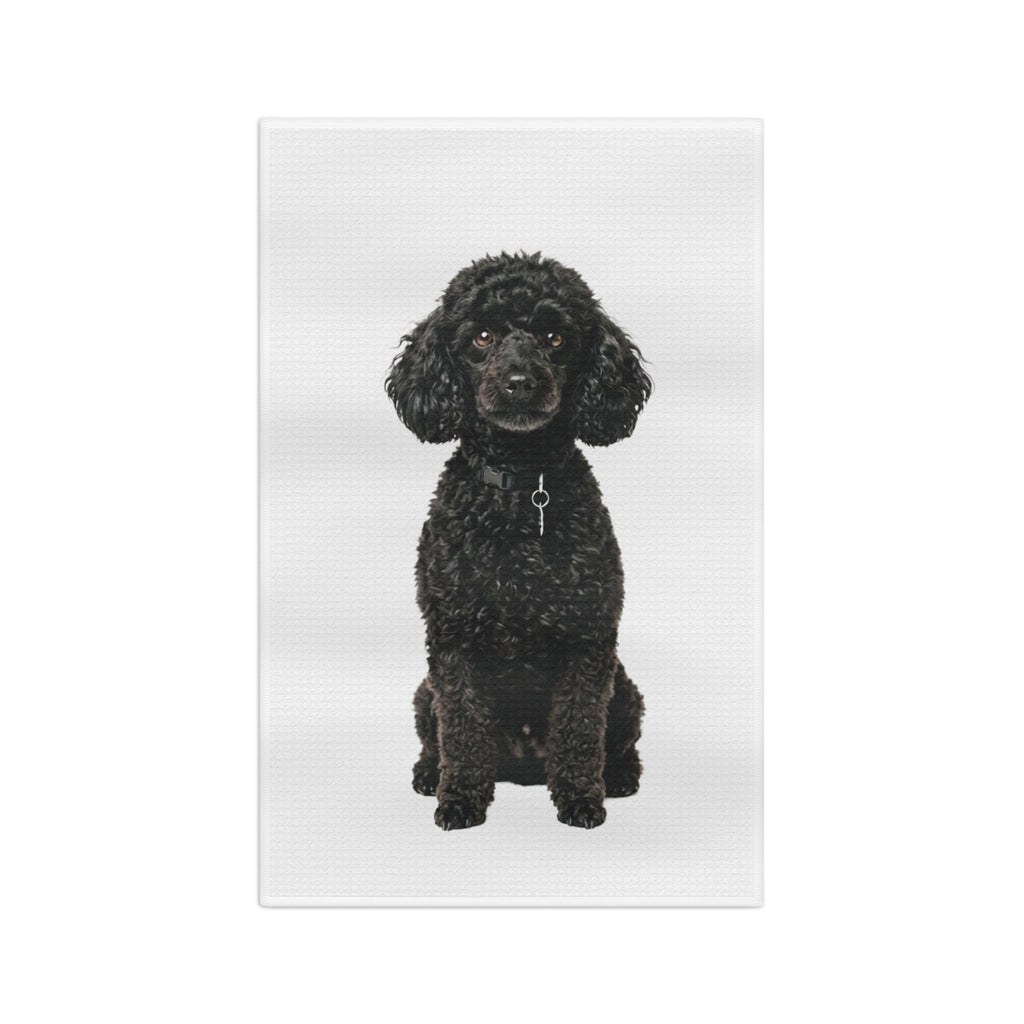 Miniature Poodle Black - Microfiber Tea Towel
